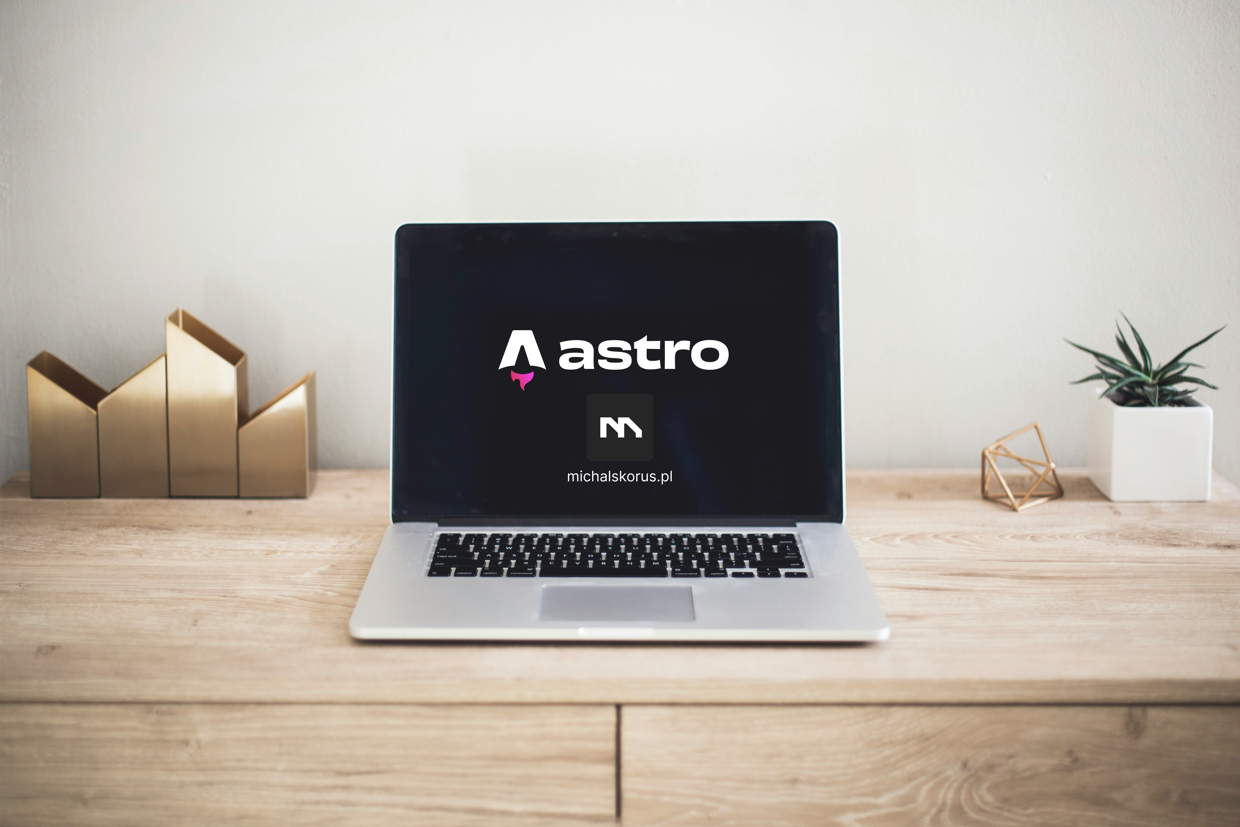 Michał Skorus' blog created using Astro framework | Laptop on desk