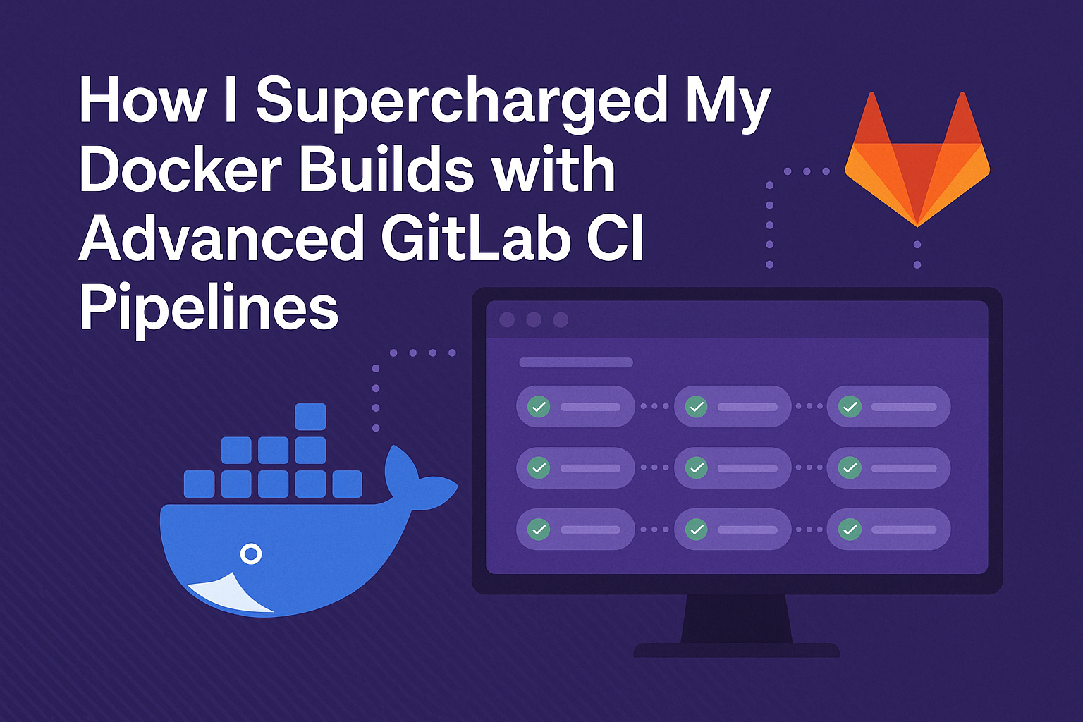 Developer boosting Docker builds with GitLab CI pipeline automation.